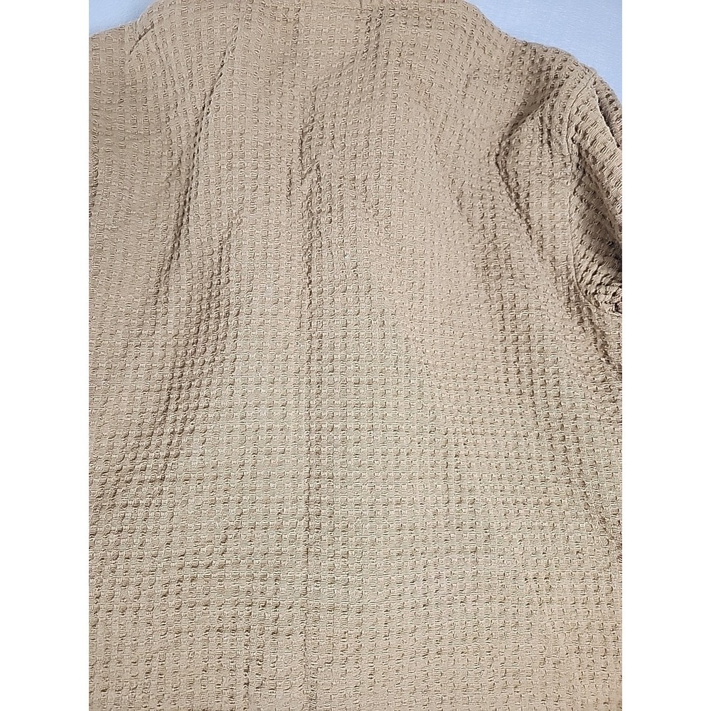 Cabelas Womens L Waffle Heavy Knit Tan Button Front Shacket Jacket Sweater - Picture 6 of 7